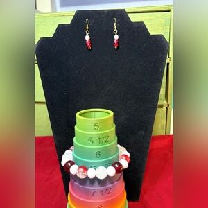 Artisan Valentines Day Bracelet and Earring Set